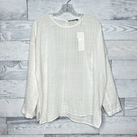 Vince Windowpane Tunic Top - Picture 1 of 5